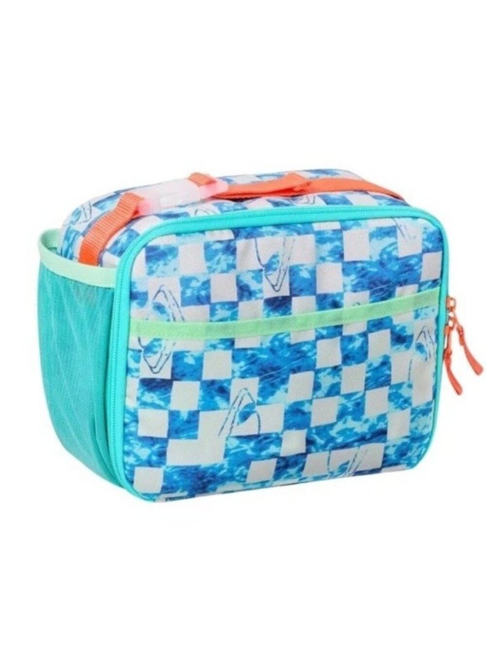 Cat and Jack Classic Blue Checkered Insulated Lunch Bag Buckle Strap Pockets NWT